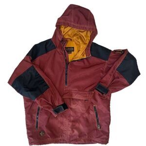 Columbia Convert Quarter Zip Heavy Nylon Hoodie. Tons of Pockets!  Size Large.